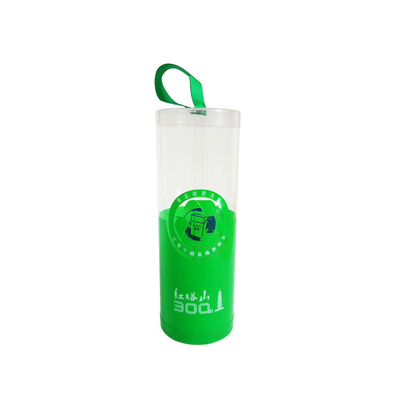 Printed Plastic Cylinder Containers with Ribbon Lid for Gift & Craft