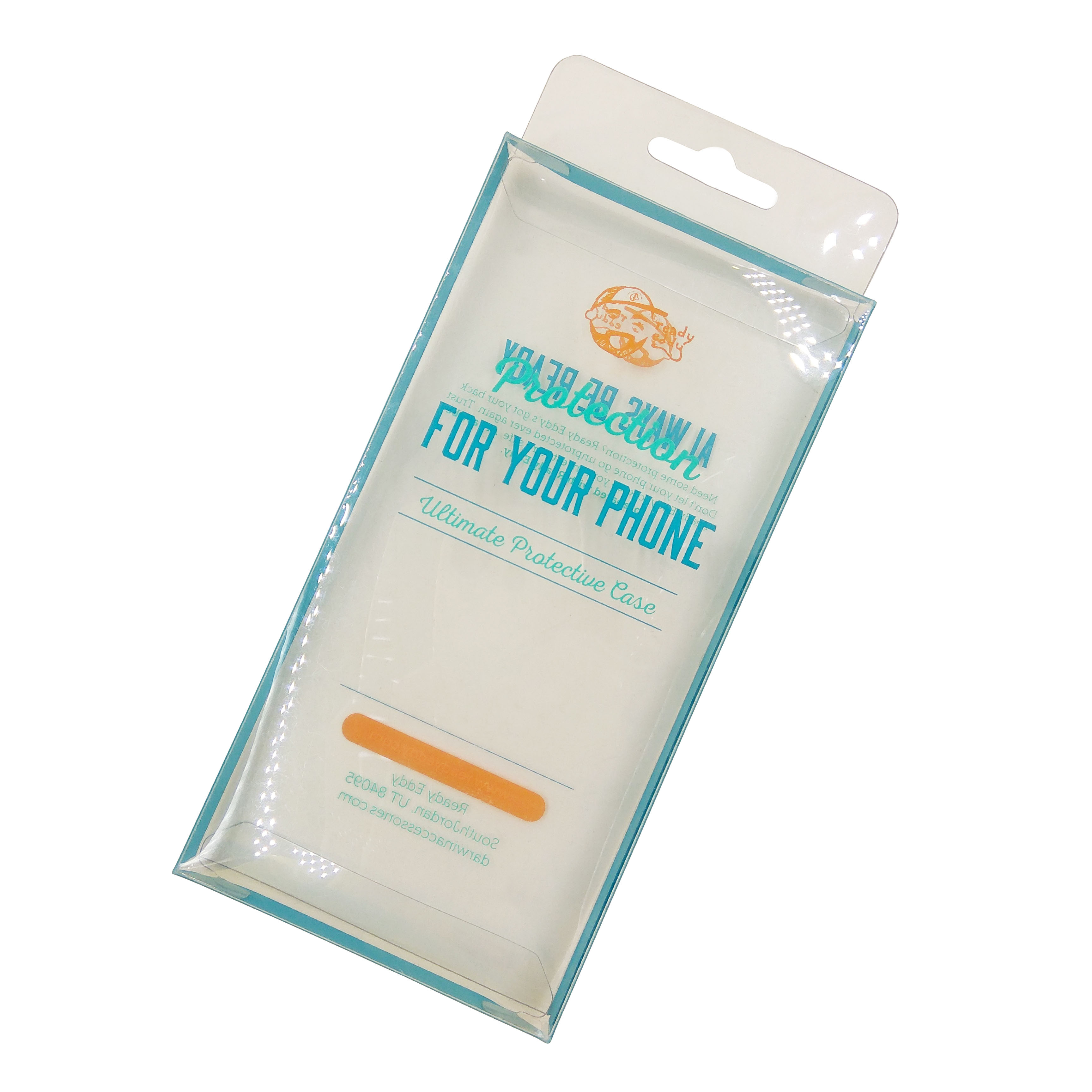 Clear Plastic Packaging Box for Cell Phone Protective Case W/ Custom Logo Printed